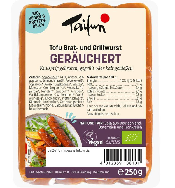 Produktfoto zu Tofu Brat- und Grillwurst - geräuchert