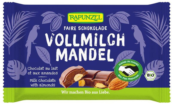Produktfoto zu Vollmilch Schokolade mit ganzen Mandeln