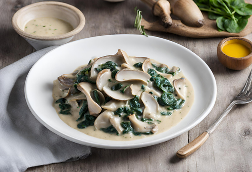 Austernpilz-Spinat-Rahmsoße