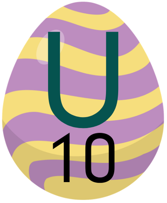 KI generiert: Ein gemustertes Ei mit den Buchstaben "U" und der Zahl "10".