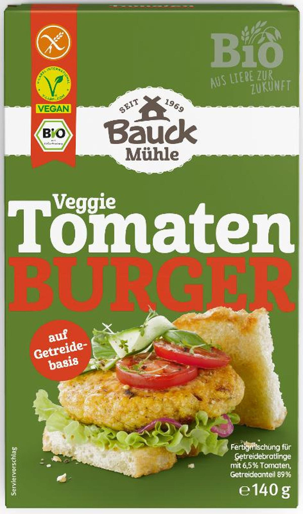 Produktfoto zu Tomaten-Burger mit Basilikum