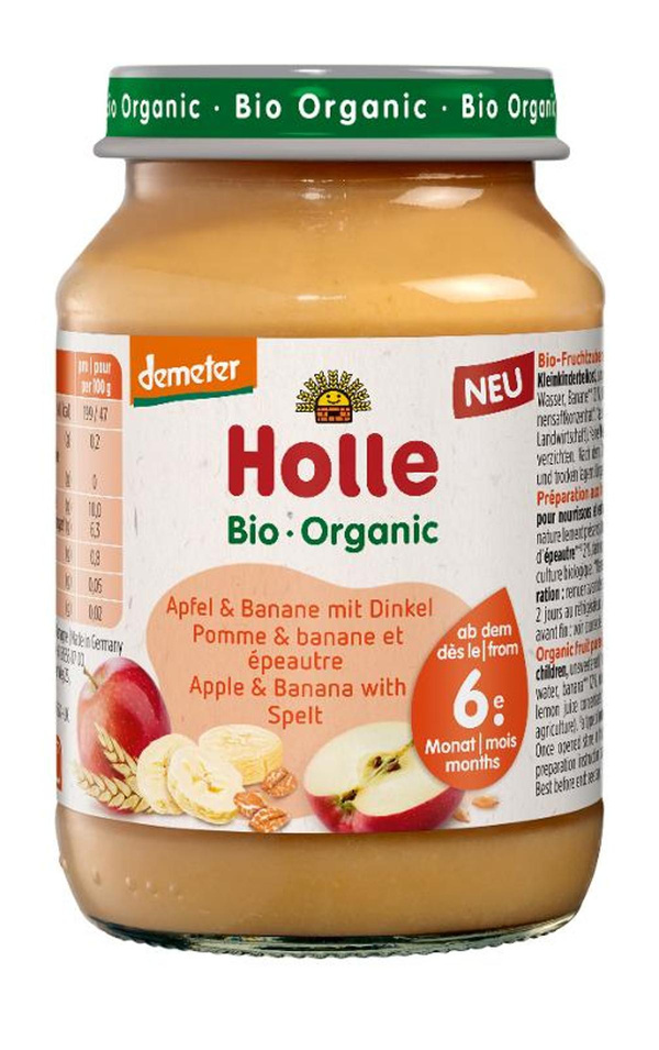 Produktfoto zu Apfel & Banane mit Dinkel - 6. Monat