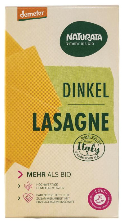 Produktfoto zu Lasagne Dinkel hell