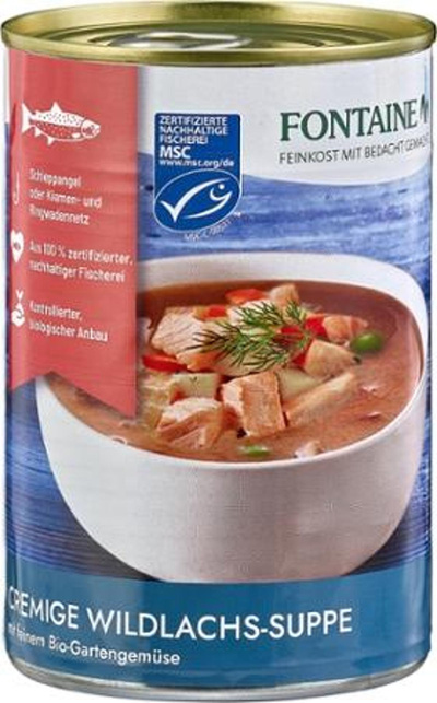 Produktfoto zu Wildlachs-Suppe mit Gartengemüse