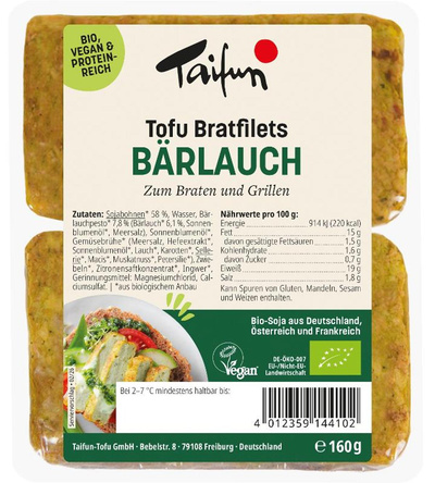 Produktfoto zu Tofu-Bratfilets Bärlauch