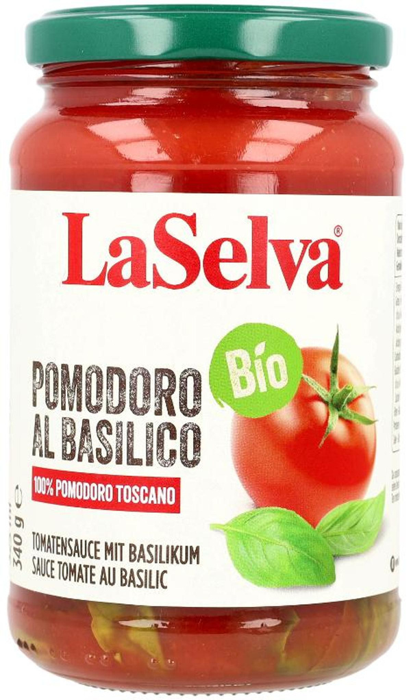 Produktfoto zu Tomatensauce mit frischem Basilikum (Glas)