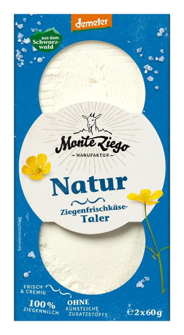 Produktfoto zu Ziegenfrischkäse Natur - Doppeltaler(2x60g)