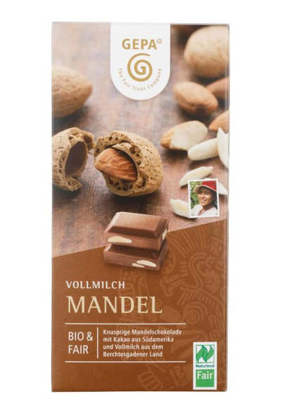 Produktfoto zu Ganze Mandel Vollmilch Schokolade