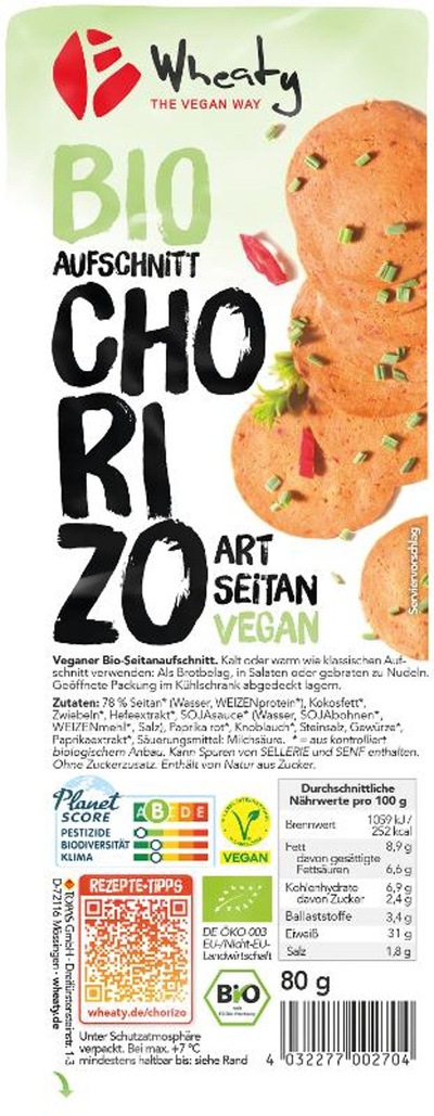 Produktfoto zu Veganer Aufschnitt Chorizo
