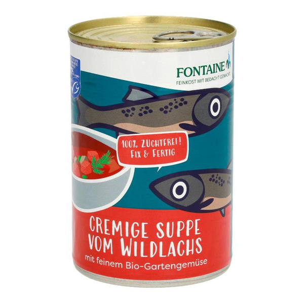 Produktfoto zu Wildlachs-Suppe mit Gartengemüse