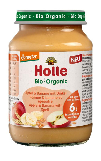 Produktfoto zu Apfel & Banane mit Dinkel - 6. Monat