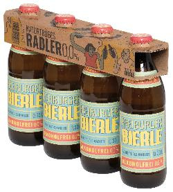 Produktfoto zu Freiburger Bierle - 4er naturtrübes Radler alkoholfrei