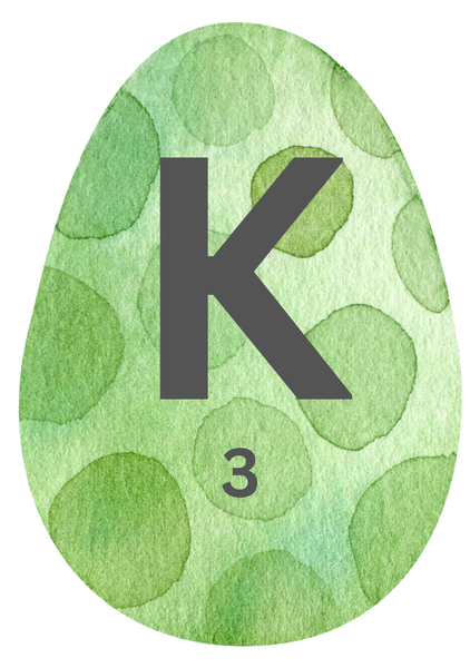 KI generiert: Ein grünes Ei mit Buchstabe "K" und Zahl "3" darauf.