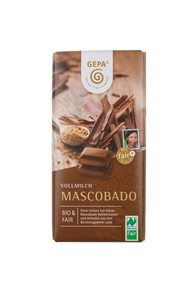 Produktfoto zu Vollmilch Schokolade Mascobado
