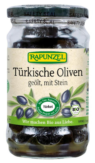 Produktfoto zu Oliven schwarz, mit Stein geölt