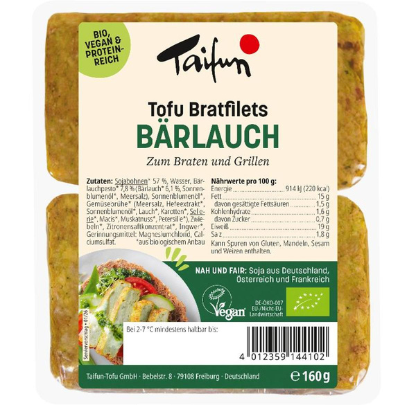Produktfoto zu Tofu-Bratfilets Bärlauch