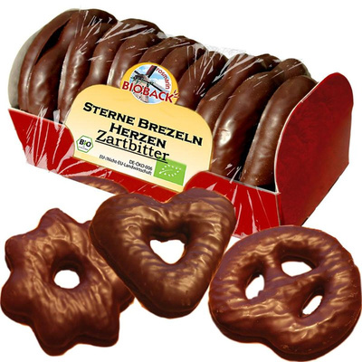 Produktfoto zu Sterne Brezeln Herzen Zartbitter Lebkuchen