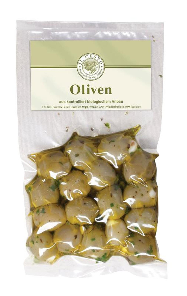 Produktfoto zu Griechische grüne Oliven m. Knoblauch